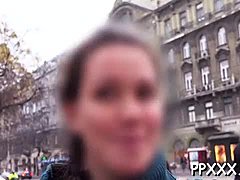 HD video of a hot amateur getting pleasured in public