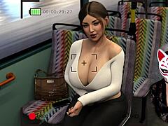 Mama MILF în biroul 6 devine sălbatică cu sânii mari în autobuz