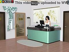 3D-animatie van spanking en anaal spelen met milf