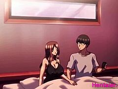 Istri anime yang selingkuh mendapatkan creampie dari kekasih yang lebih muda