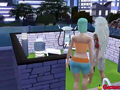 Hinata och hennes vän Madara besöker en pool, där Hinata erbjuder sig att lindra sin kamrat genom att massera hans könsorgan och ge tillgång till hennes skinkor