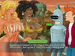 Futurama-inspirierte Lust: MILFs erkunden den Raum in einem erotischen Spiel