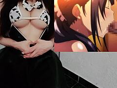 Milchige weiße Schönheiten geben sich einer sexy Hentai-Session hin