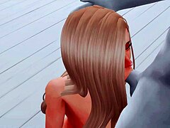 Heta Sims 4-animevideo visar mogen mamma i hardcore-action