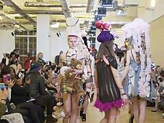 Mature model's wardrobe malfunction at high-profile fashion show
