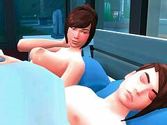 Animeret par hengiver sig til passioneret intimitet i The Sims 4