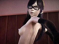 Dua cewek Futa yang panas memuaskan Violet Parr dalam threesome yang panas