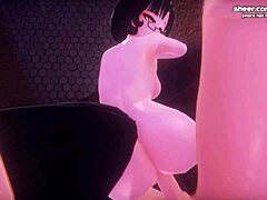 Mature Hentai video featuring a horny teen with a big butt getting anal creampied