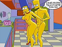 Marge, ibu rumah tangga dewasa, menikmati seks anal di gym dan di rumah saat suaminya sedang bekerja dalam video Hentai parodi ini