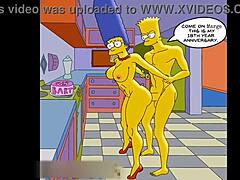 Marge, la ama de casa, experimenta un intenso placer mientras recibe semen caliente en su culo y eyacula en varias direcciones. Este anime sin censura presenta a personajes maduros con grandes culos y grandes tetas