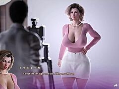 Wulpse Amerikaanse MILF met grote borsten in 3D hentai