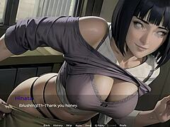 Naruto's wife Hinata gets double penetrated in 3D game