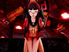 Chi ja Yukiko kuumassa anime-seksissä Adachin kanssa Persona 4:stä