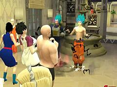 Ntr Dragon Ball Porn: แม่บ้าน Goku Gohan Veget และ Clirin ลงโทษภรรยาที่นอกใจ