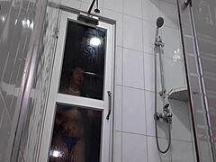 Sensual milf goddess gets wet and wild in the shower