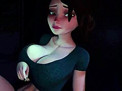 ХД секс видео приказује врућу бринетску милф која добија анални секс у стилу цртаних филмова