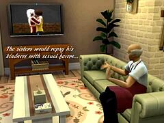 Mormors fotjobb och avsugning i Sims 4