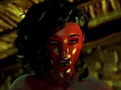 Ladyboys fantasi blir verklighet med en stor kuk i denna 3D-film
