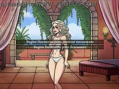 Βουγιουριστική εικόνα του χορού στριπτίζ της Daenerys Targeryens στο όγδοο επεισόδιο του Game of Whores