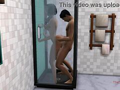 인도 MILF는 샤워기에서 아들에게 섹스받습니다
