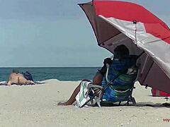 Gay exhibitionist wife Heather gets filmed by voyeur on nude beach
