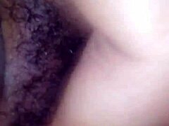 Hairy black babe gets her pussy filled with cock