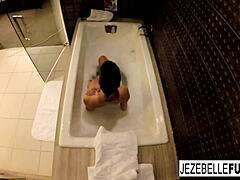Jezebelle Bond's solo bath time turns into a steamy masturbation session