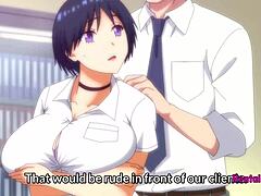 Acción de eyaculación y mamada en una escena de sexo grupal Hentai