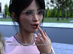 Virtual reality-spill: Se en barmfagre brunette gi blowjob offentlig