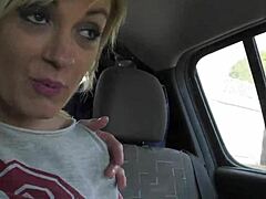 Big boobed blonde MILF gets pounded in the car