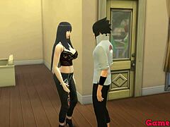 Szopás és anális szex: Sasuke megcsalja Hinatát egy nagy mellű lánnyal
